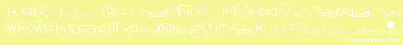 Шрифт EsriSds1.952 – белые шрифты на жёлтом фоне