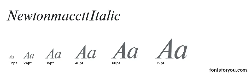 NewtonmaccttItalic Font Sizes