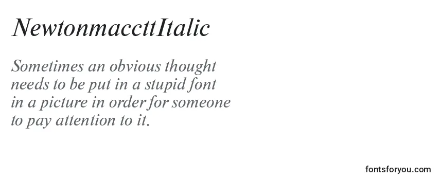 Review of the NewtonmaccttItalic Font