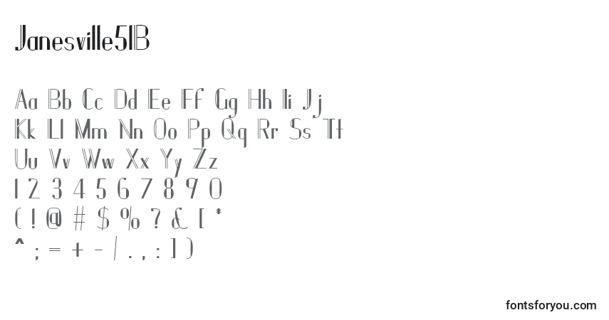 Шрифт Janesville51B (97971) – алфавит, цифры, специальные символы