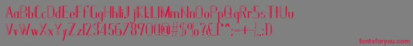 フォントJanesville51B – 赤い文字の灰色の背景