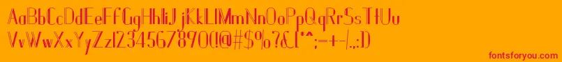 Janesville51B-Schriftart – Rote Schriften auf orangefarbenem Hintergrund