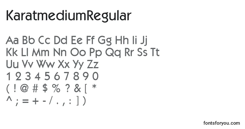 Czcionka KaratmediumRegular – alfabet, cyfry, specjalne znaki