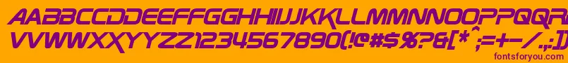 ZebulonCondensedItalic Font – Purple Fonts on Orange Background