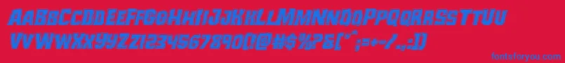 Monsterhunterbevelital Font – Blue Fonts on Red Background