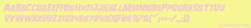 Monsterhunterbevelital Font – Pink Fonts on Yellow Background