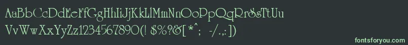 ViUniversity-fontti – vihreät fontit mustalla taustalla