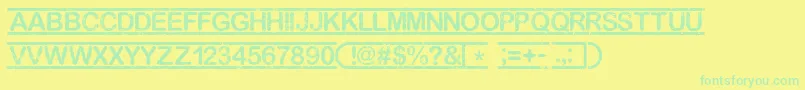 TopSecret Font – Green Fonts on Yellow Background