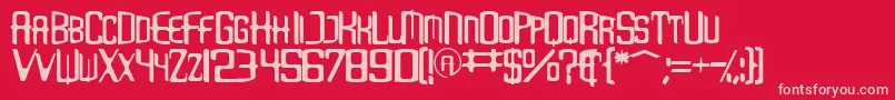 フォントLoveBytes – 赤い背景にピンクのフォント