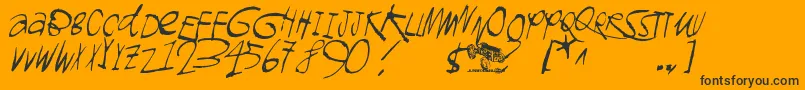 Gromagnon Font – Black Fonts on Orange Background
