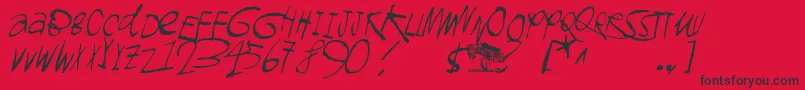 フォントGromagnon – 赤い背景に黒い文字