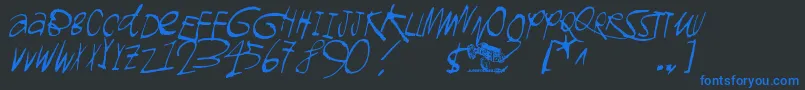 Gromagnon Font – Blue Fonts on Black Background