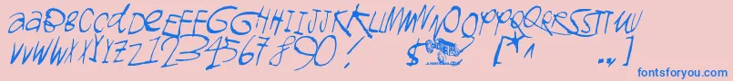 Gromagnon Font – Blue Fonts on Pink Background