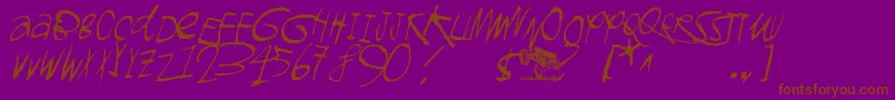 Gromagnon-Schriftart – Braune Schriften auf violettem Hintergrund