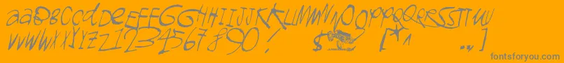 Gromagnon-Schriftart – Graue Schriften auf orangefarbenem Hintergrund