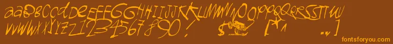 Gromagnon Font – Orange Fonts on Brown Background