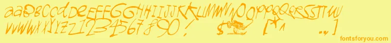 Gromagnon Font – Orange Fonts on Yellow Background