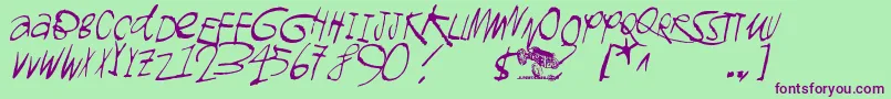 Gromagnon Font – Purple Fonts on Green Background