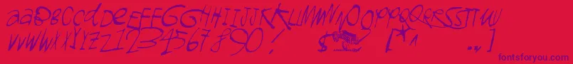 Gromagnon Font – Purple Fonts on Red Background