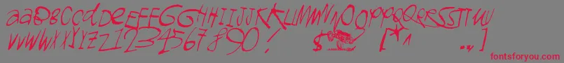 Gromagnon Font – Red Fonts on Gray Background