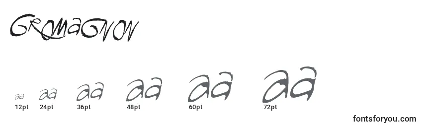 Gromagnon Font Sizes