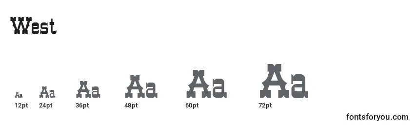 West Font Sizes