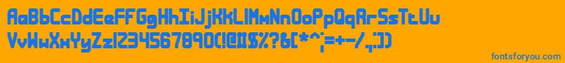 Czcionka Bandless – niebieskie czcionki na pomarańczowym tle