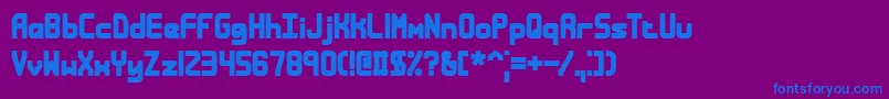 Bandless-Schriftart – Blaue Schriften auf violettem Hintergrund