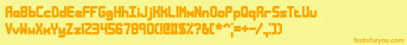 Bandless Font – Orange Fonts on Yellow Background