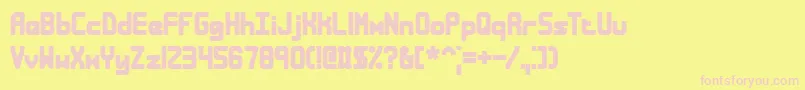 Bandless Font – Pink Fonts on Yellow Background