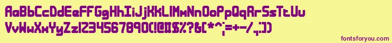 Bandless Font – Purple Fonts on Yellow Background