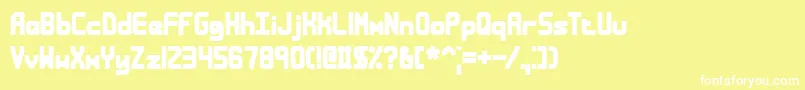 Bandless Font – White Fonts on Yellow Background