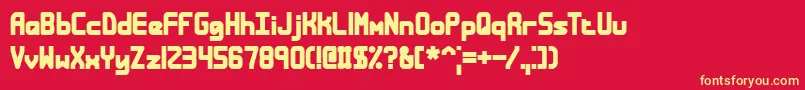 Bandless Font – Yellow Fonts on Red Background