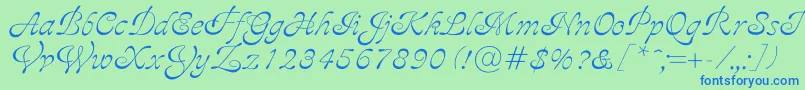 Ajile Font – Blue Fonts on Green Background