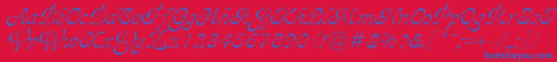 Ajile Font – Blue Fonts on Red Background