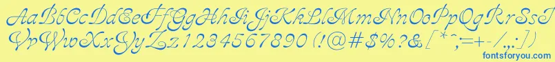 Ajile Font – Blue Fonts on Yellow Background