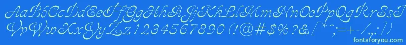 Ajile Font – Green Fonts on Blue Background