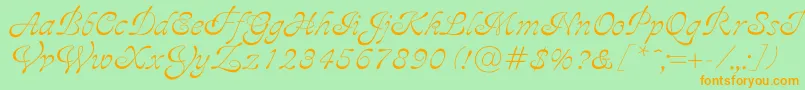 Ajile Font – Orange Fonts on Green Background