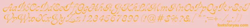 Ajile-Schriftart – Orangefarbene Schriften auf rosa Hintergrund