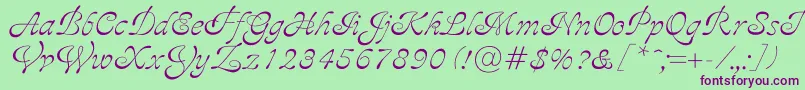 Ajile Font – Purple Fonts on Green Background