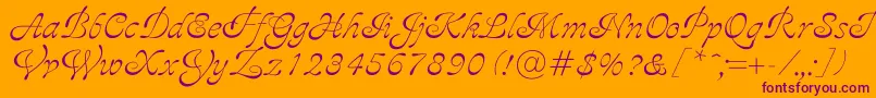 Ajile Font – Purple Fonts on Orange Background