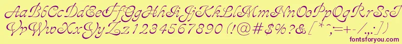 Ajile Font – Purple Fonts on Yellow Background