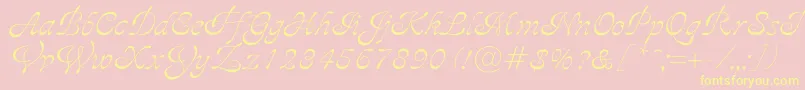 Ajile Font – Yellow Fonts on Pink Background