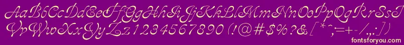 Ajile-Schriftart – Gelbe Schriften auf violettem Hintergrund