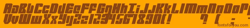 Mobile Infantry Font – Brown Fonts on Orange Background