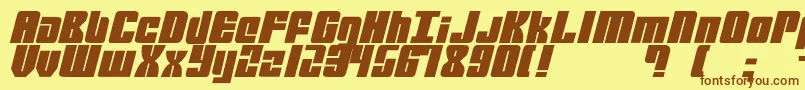 Mobile Infantry Font – Brown Fonts on Yellow Background