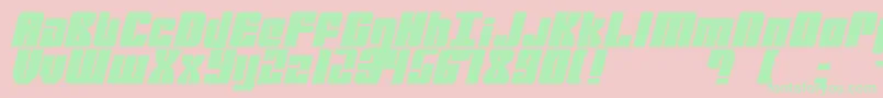 Mobile Infantry Font – Green Fonts on Pink Background