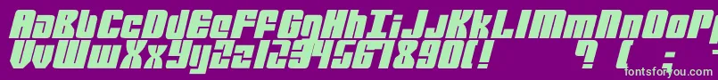 Mobile Infantry Font – Green Fonts on Purple Background