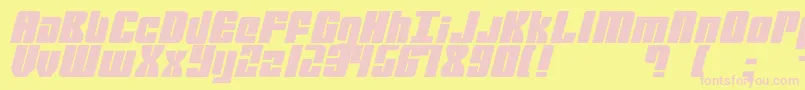 Mobile Infantry Font – Pink Fonts on Yellow Background