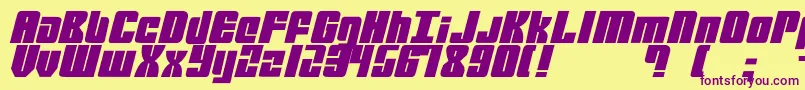 Mobile Infantry Font – Purple Fonts on Yellow Background